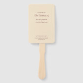 Champagne Simple Wedding Program Hand Fan Handwaaier (Voorkant)