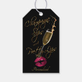 Champagne Sips and  Lips Cadeaulabel (Voorkant)