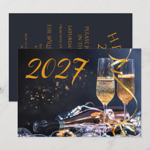 Champagne & Slierten Nieuwjaarsfeest Kaart