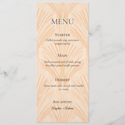 Champagne Smaak Elegant Minimalistisch Menu (Voorkant)