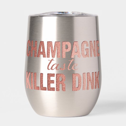 Champagne Smaak Killer Dink | Roze Roze Pickleball (Voorkant)