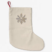 Champagne Sneeuwvlok Kerstmis kous Kleine Kerstsok (Voorkant)