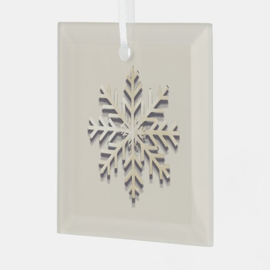 Champagne Snowflake Glass Ornament (Voorkant links)
