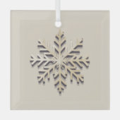 Champagne Snowflake Glass Ornament (Voorkant)