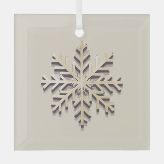 Champagne Snowflake Glass Ornament (Voorkant)