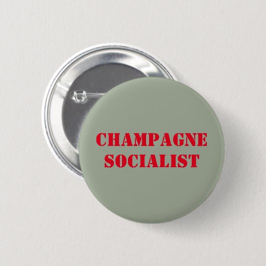 Champagne socialist badge ronde button 5,7 cm (Voorkant /achterkant)
