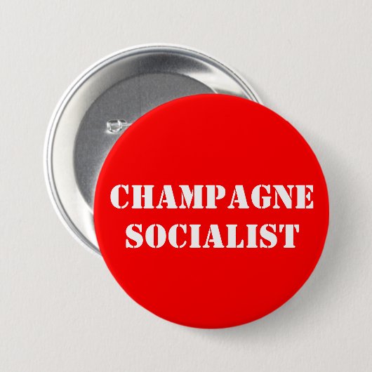 Champagne Socialist Badge Ronde Button 7,6 Cm (Voorkant /achterkant)