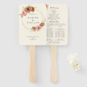 champagne soft roze goudbruin handwaaier (Voorkant en achterkant)