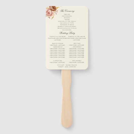 champagne soft roze goudbruin handwaaier (Achterkant)