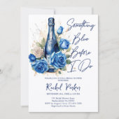 Champagne Something Blue Bloemige Bruids-Shower Kaart (Voorkant)