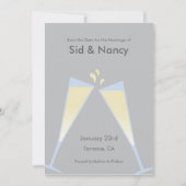 Champagne Sparen de Uitnodiging van de Datum (Voorkant)