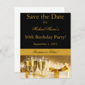 Champagne Sparen de Uitnodiging van de Datum (Voorkant / Achterkant)