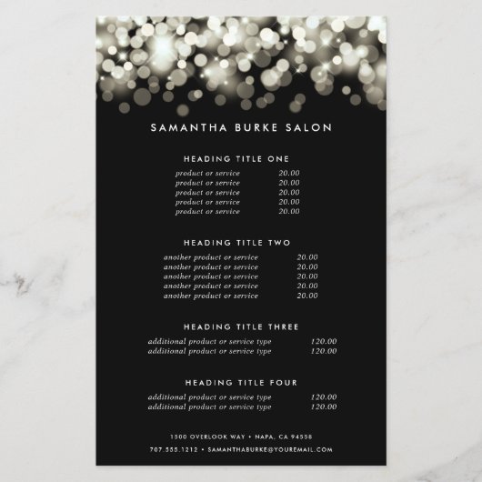 Champagne Spark | Prijzen en diensten Flyer (Voorkant)