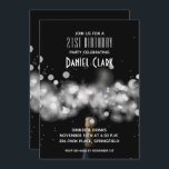 Champagne Sparkle 21st Birthday Party<br><div class="desc">Champagne-flesje,  sparkler en wazig licht op een zwarte achtergrond,  perfecte verjaardagsfeestuitnodigingen,  uitnodigingen voor verjaardagsfeestjes,  uitnodigingen voor feestdagen en nog veel meer. Alle tekst,  doopvonten,  kleuren,  grootte kunnen worden gewijzigd,  enkel klikken aanpassen verdere verbinding. Bekijk objecten in onze winkel.</div>