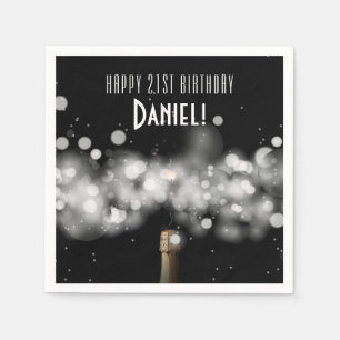 Champagne Sparkle Birthday Party Napkins Servet