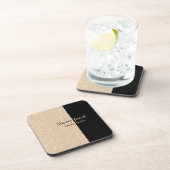 Champagne Sparkle Custom Glitter & Zwart Bier Onderzetter (Rechterzijde)