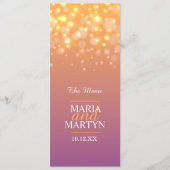 Champagne sparkle, menu diner (Voorkant)