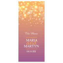 Champagne sparkle, menu diner