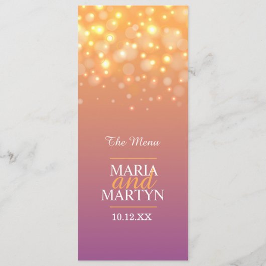 Champagne sparkle, menu diner (Voorkant)