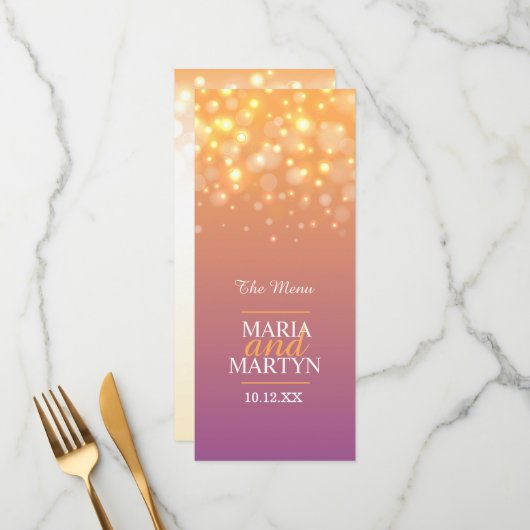 Champagne sparkle, menu diner (Voorkant / Achterkant in situ)