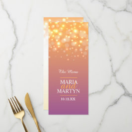 Champagne sparkle, menu diner
