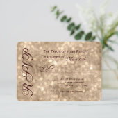  Champagne Sparkle Wedding RSVP-kaarten RSVP Kaartje (Staand voorkant)