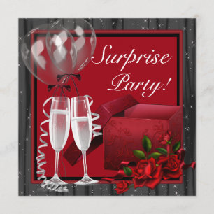 Champagne Sparkles Red Surprise Kaart
