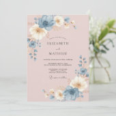 Champagne Staal Ranunculus Eucalyptus Bruiloft Kaart (Staand voorkant)