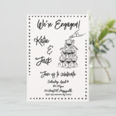 Champagne Stack Verloving Uitnodiging (Staand voorkant)