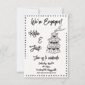 Champagne Stack Verloving Uitnodiging (Voorkant)