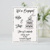 Champagne Stack Verloving Uitnodiging (Staand voorkant)