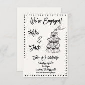 Champagne Stack Verloving Uitnodiging (Voorkant / Achterkant)