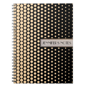 Champagne Stippen Elegant Modern Zwart Notitieboek