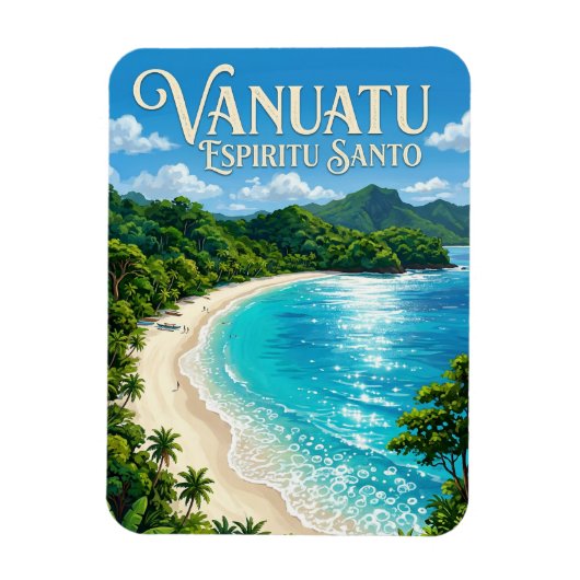 Champagne Strand Vanuatu Magneet (Verticaal)