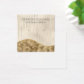 Champagne Stripes Glam Earring Display Kaarten Vierkante Visitekaartjes (Bureau)