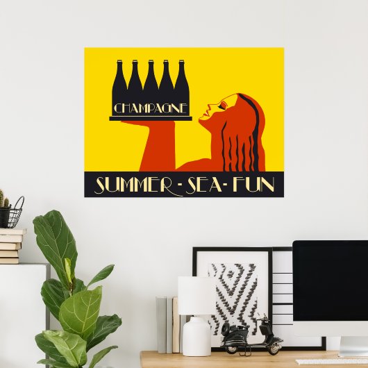 Champagne Summer Zee Fun Poster (Thuiskantoor)