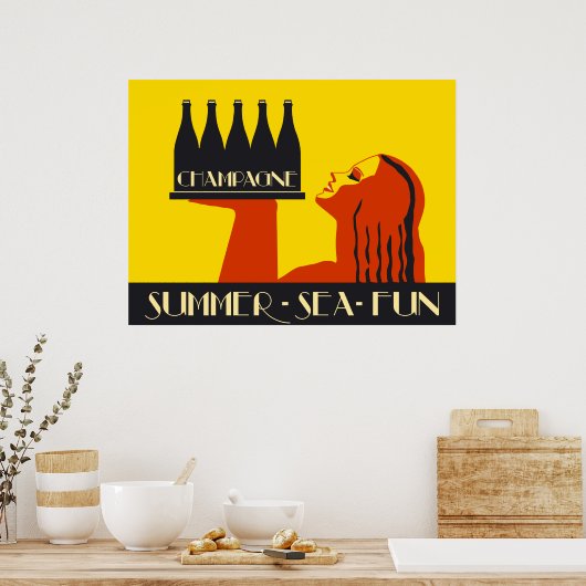 Champagne Summer Zee Fun Poster (Keuken)