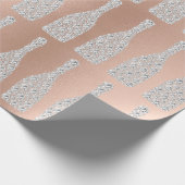 Champagne Swarovski Crystals Diamond Bottle Pink Cadeaupapier (Hoek)