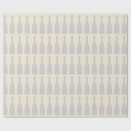 Champagne Swarovski Crystals Diamond Bottles Ivory Cadeaupapier (Vlak)