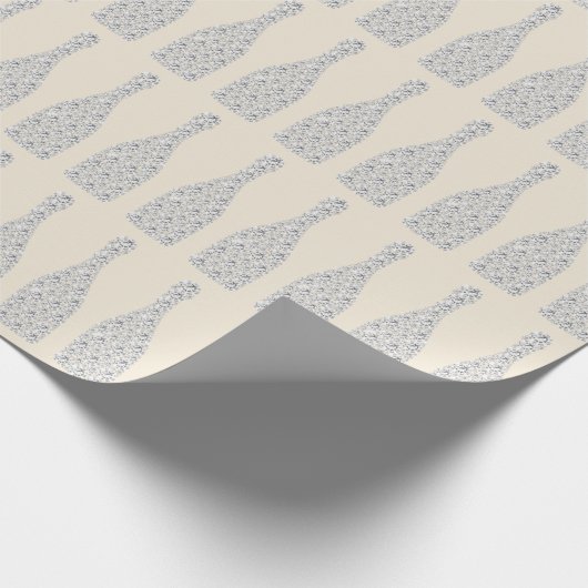 Champagne Swarovski Crystals Diamond Bottles Ivory Cadeaupapier (Hoek)