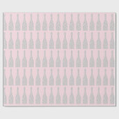 Champagne Swarovski Crystals Diamond Bottles Roze Cadeaupapier (Vlak)