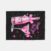 Champagne Swea Martini Coquette Happy New Year Par Fleece Deken (Voorkant (Horizontaal))