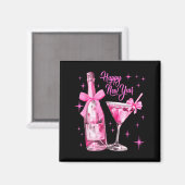 Champagne Swea Martini Coquette Happy New Year Par Magneet (Voorkant / Achterkant)