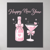Champagne Swea Martini Coquette Happy New Year Par Poster (Voorkant)