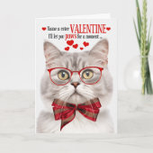 Champagne Tabby Cat Lover Valentijn Feline Humor Feestdagen Kaart (Voorkant)