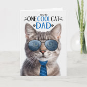 Champagne Tabby Cat Vaderdag One Cool Cat Feestdagen Kaart (Voorkant)