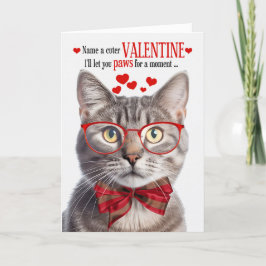 Champagne Tabby Kat Feline Humor Valentijnsdag Feestdagen Kaart