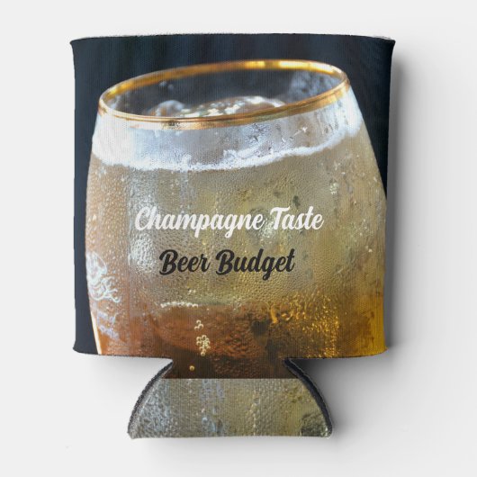 Champagne Taste Beer budget Fun Frosted Glass Can Blikjeskoeler (Voorkant)
