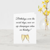 Champagne Taste Birthday Kaart (Gele Bloem)