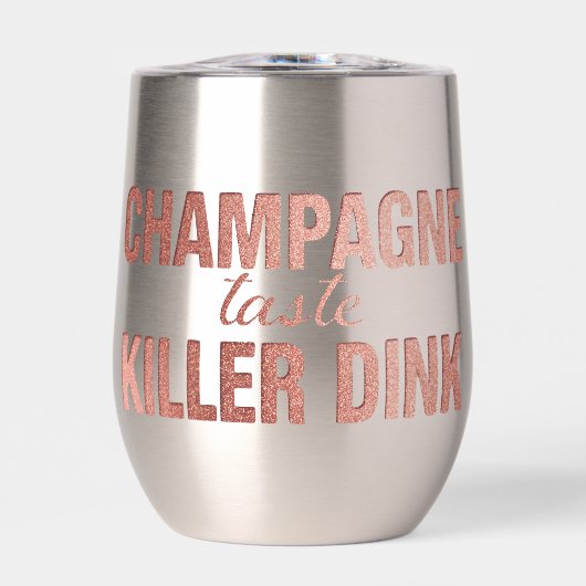 Champagne Taste Killer Dink - Rose Gold Pickleball (Voorkant)